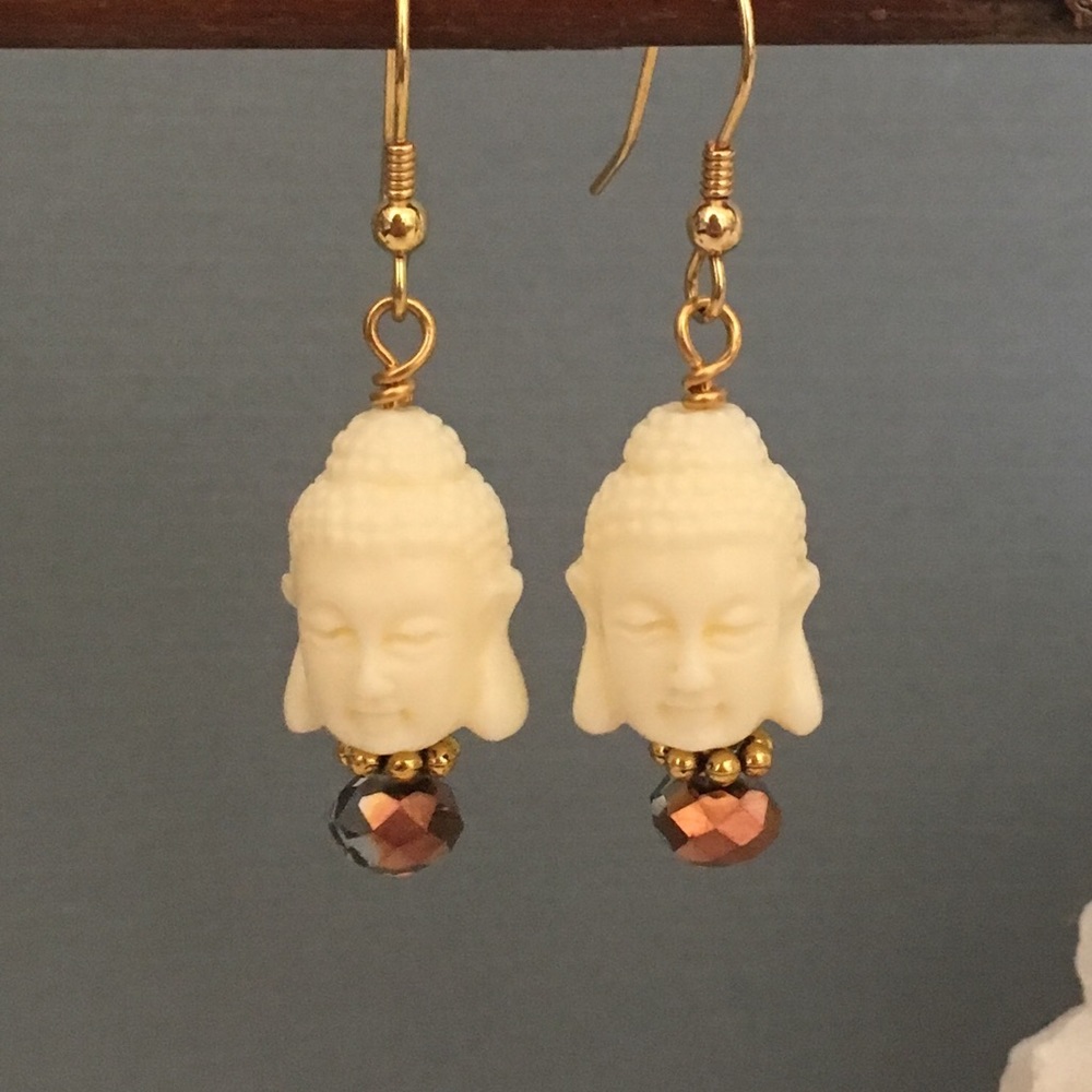 Carved Buddha Earrings 📿